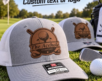 Custom Leather Patch Trucker hat, richardson 112, Personalized with your logo