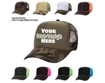 Custom High Crown Foam Trucker Hat, Personalized Foam Hat, Unisex Foam Trucker Hat, Custom Caps, Custom Hats, Trucker hats