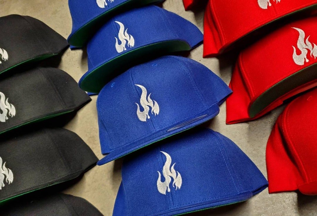Custom Embroidered Snapback Hat: Personalized Logo, Green Underbill - Etsy