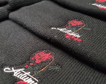 Custom Embroidered Logo Beanie: Personalized Pom Pom Hat, enter your own text