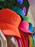 Smiley Face Foam Trucker Hat, Puff Foam trucker hats, Party Hats, Gift for Family