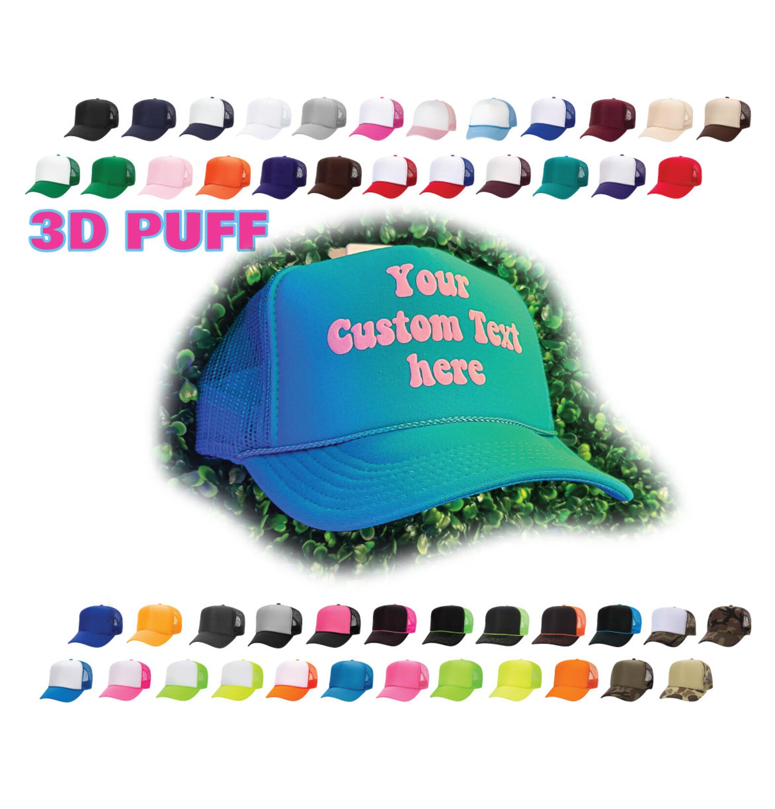 Custom 3D PUFF Foam Trucker Hat Custom Trucker Hat With Logo Etsy