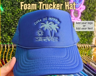 Boot Stitch, Customizable Trucker Hat, Foam Front Mesh Snapback Cap, Personalized with your choice hat and thread color, Western Hat