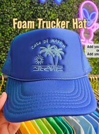 Boot Stitch, Customizable Trucker Hat, Foam Front Mesh Snapback Cap, Personalized with your choice hat and thread color, Western Hat