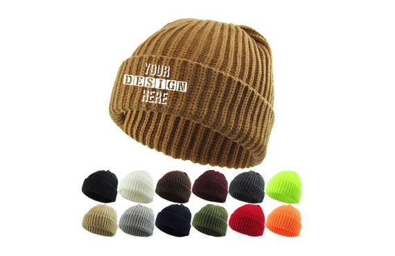 Custom Logo Ribbed Beanie Personalized 
