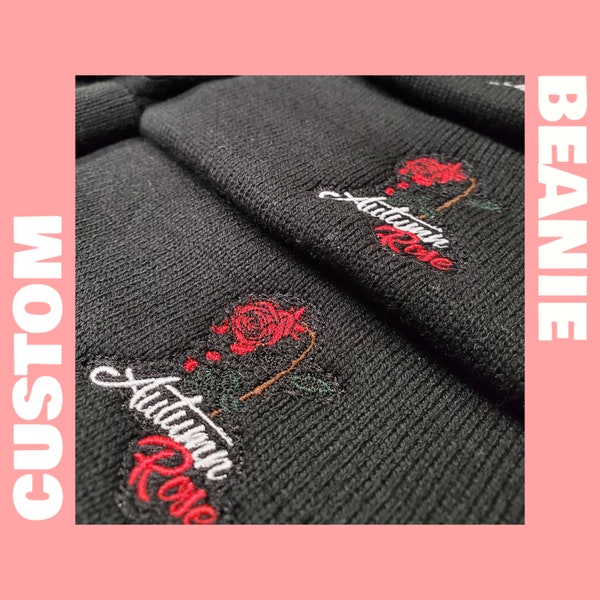 Custom Logo Beanie, Personalized Custom Embroidered Beanie, Design your own, Custom text, Personalize Your Beanie, Winter Beanie