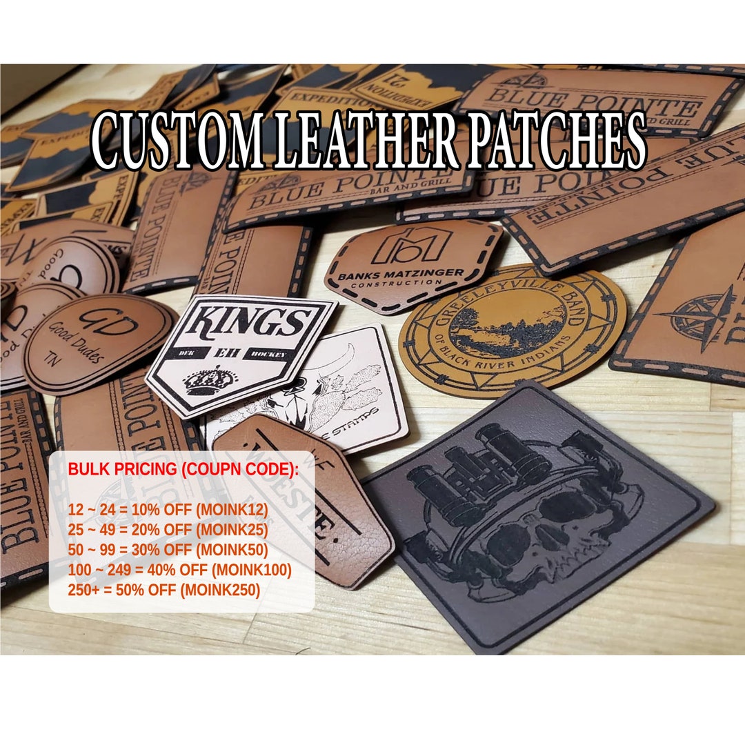 Custom Leather Patches In Full Color - Georgia Engraving, Printing