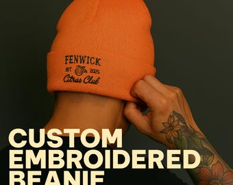 Custom Embroidered Logo Beanie: Personalized with your logo or text