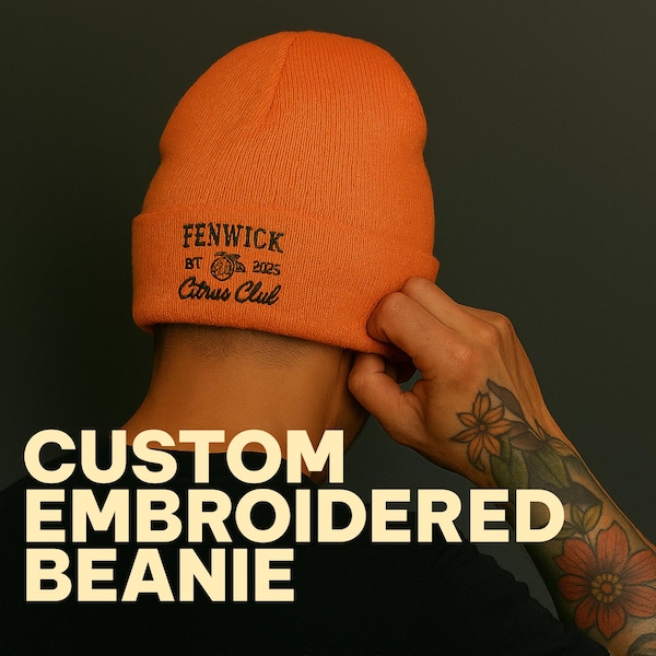 Custom Embroidered Logo Beanie: Personalized with your logo or text