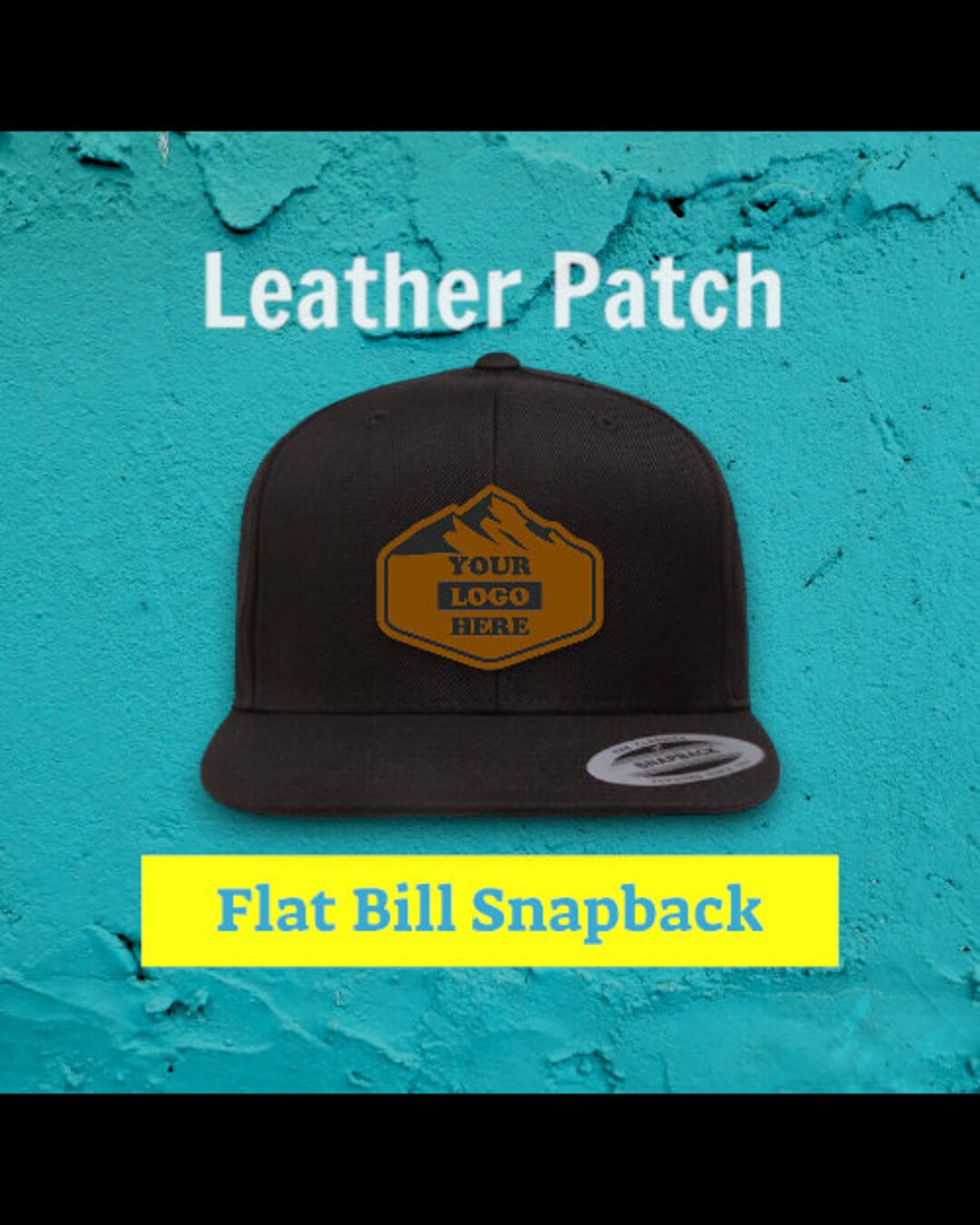 Custom Leather Patch Snapback Hats, Laser Engraved Patches, Leather Patch Hat, Mens Hats Etsy