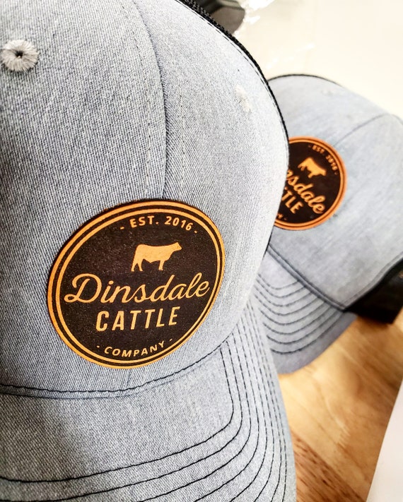 Custom Leather Patch Hat Logo Hats- Laser Engraved Leather Patch-Trucker Hat EBa