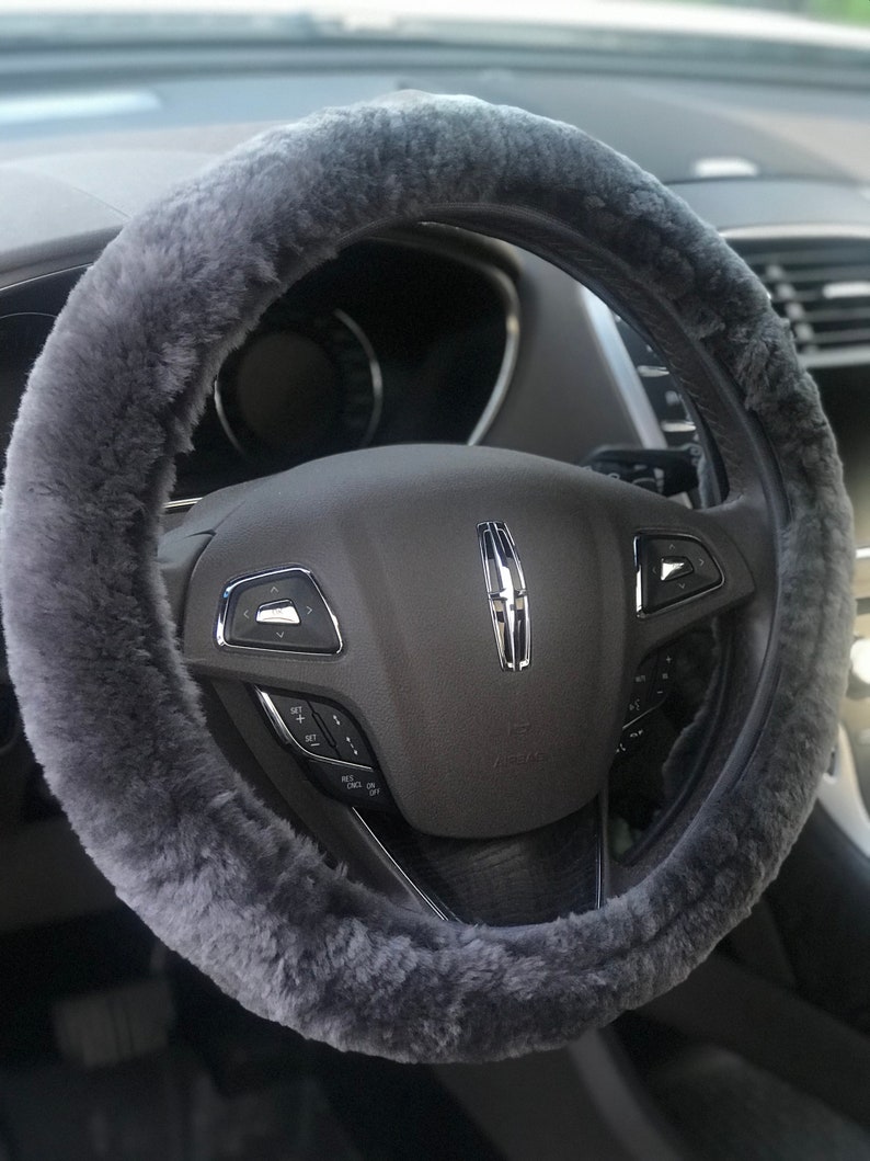 Natural Fluffy Sheepskin Wool Car Steering Wheel Cover Etsy