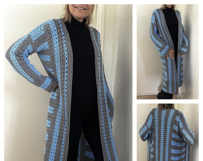Jazzy Cardi-Crochet PATTERN-Cardigan-English USA-Crojennifer Fashion patterns