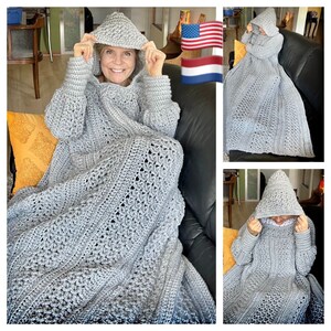 Snuggly Sofa Sweater Crochet Pattern English USA and Dutch - Etsy Ireland