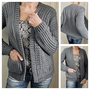 Cloud 9 Cardi, Crochet Cardigan Pattern, English USA & Dutch, Easy Crochet Pattern - Beginner Crochet - Crochet Digital Pattern, DIY Crochet