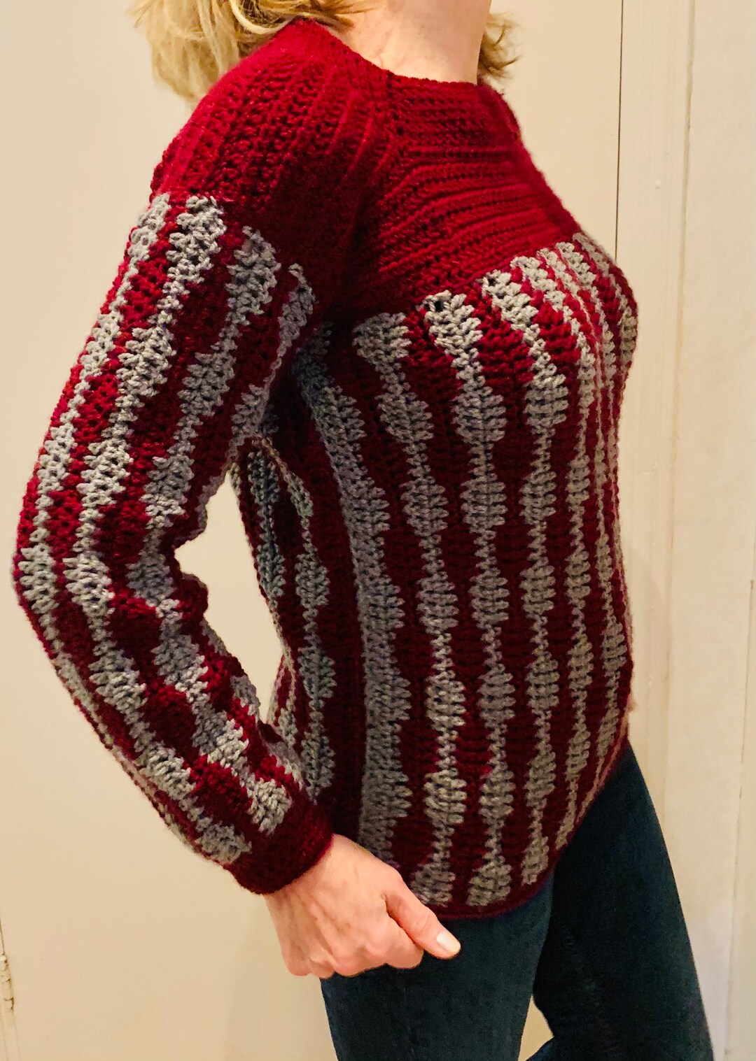 Crochet Pattern sound Waves Sweater 