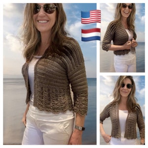 Bonito Bolero-Crochet PATTERN-English USA and Dutch