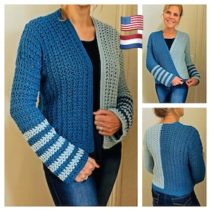 Duality Dream Cardigan-Crochet PATTERN-English USA & Dutch