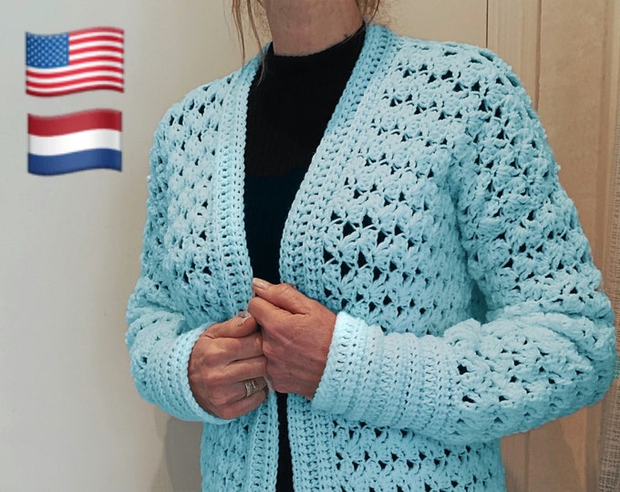 Covered with Happiness-Cardigan-PATTERN- English USA and Dutch