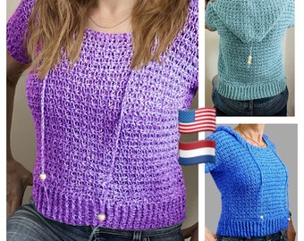 EZ Breezy Summer Hoodie, PDF Pattern English USA & Dutch