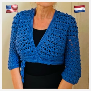 Bonito Bolero, Crochet Pattern English USA & Dutch, Crochet Bolero Pattern, Easy Crochet Bolero, Women&#39;s Top Crochet PDF, Beginner Crochet