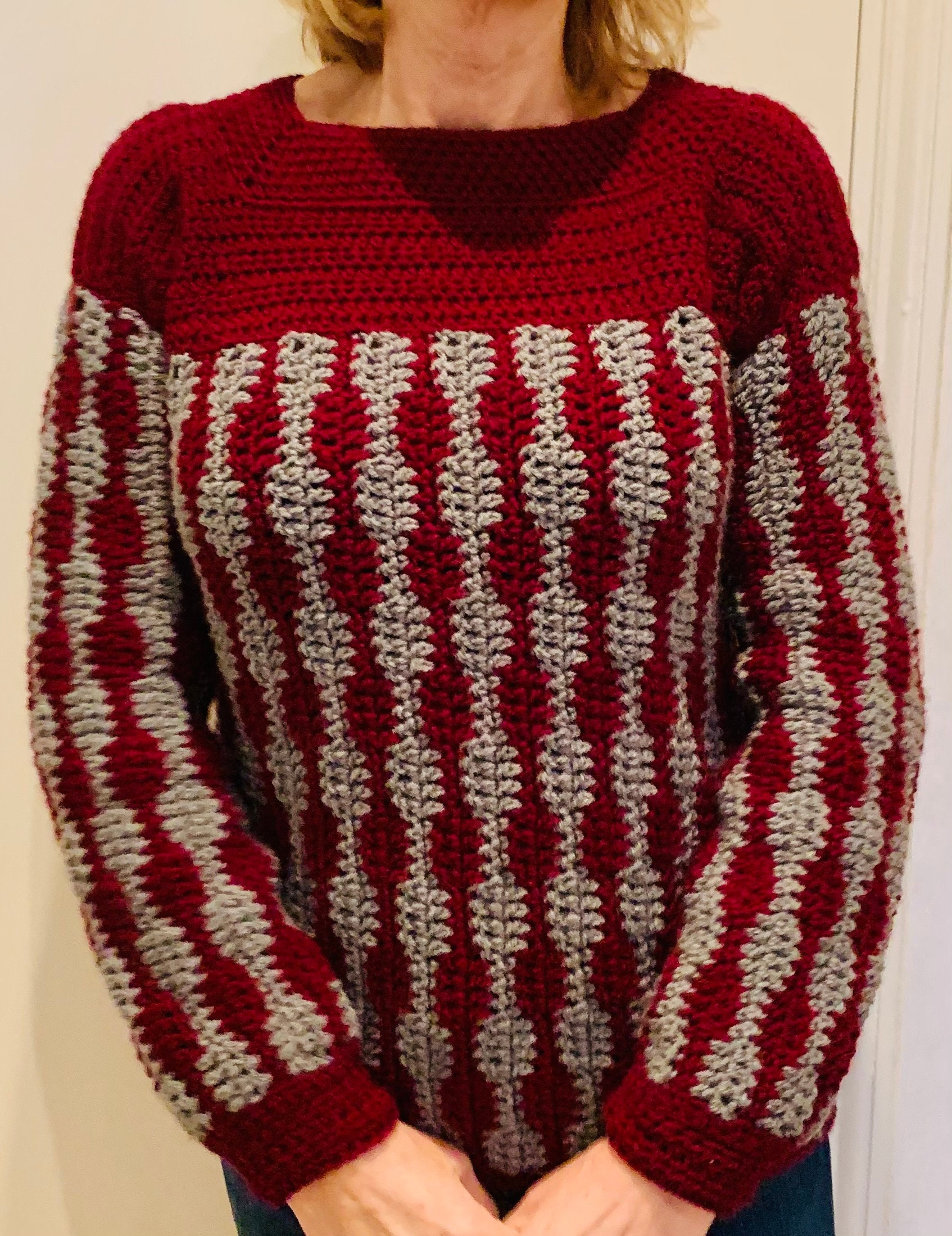 Crochet Pattern sound Waves Sweater 