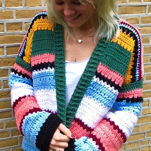 crochet happy scrappy cardigan