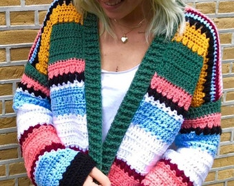 EZ Breezy Laidback Cardigan Pattern, Crochet PDF Pattern, Beginner Crochet Pattern PDF Tutorial, Cozy Cardigan Crochet, Sweater Cardigan