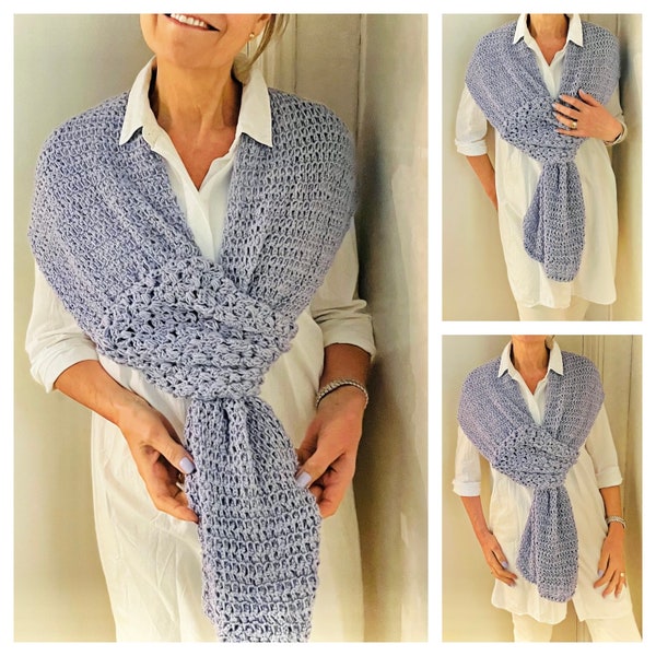 Its a Wrap Slip Knot Summer Shawl-Crochet PATTERN-English USA