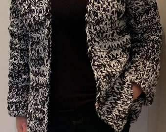 wrapped in bulky chains crochet cardigan