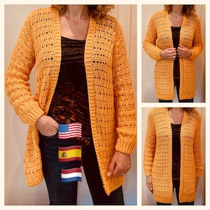 Cover Me With Sunshine Cardigan PATTERN English US Spanish Dutch 画像 1