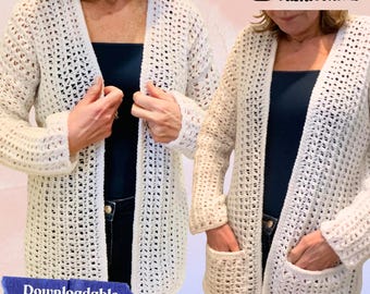 Wrapped In Tiny Chains Cardigan Pattern, English USA Spanish & Dutch, Crochet Lace Cardigan, Cardigan Crochet Patterns, Easy Crochet Cardi