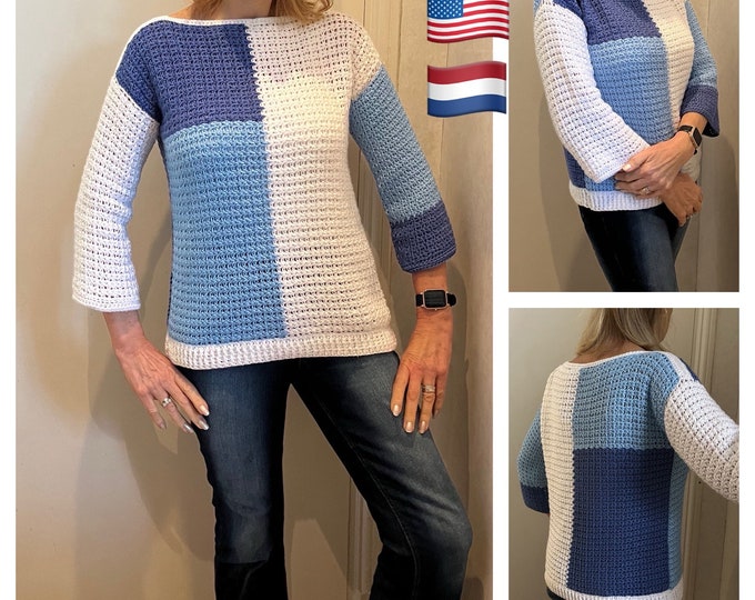 Harmony Wrap Sweater-Crochet Pattern-English USA and Dutch