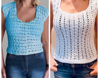 Hip And Hot Summer Tops - Two Crochet Patterns - English US Terms - also available in Dutch - digital PDF