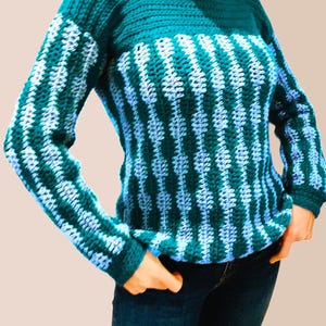 Sound Waves Sweater - Crochet PATTERN - English US Terms - Dutch also available - digital pdf - easy crochet pattern