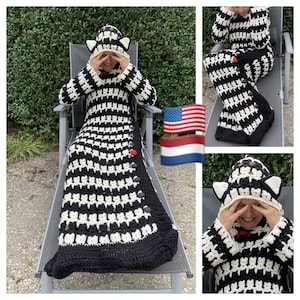 CardiblanCat Crochet PATTERN-English USA & Dutch