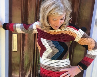 My Way Crochet Sweater Pattern, Women's Sweater Crochet Pattern, Crochet Pullover Pattern, Written Crochet Pattern, Easy Crochet Sweater