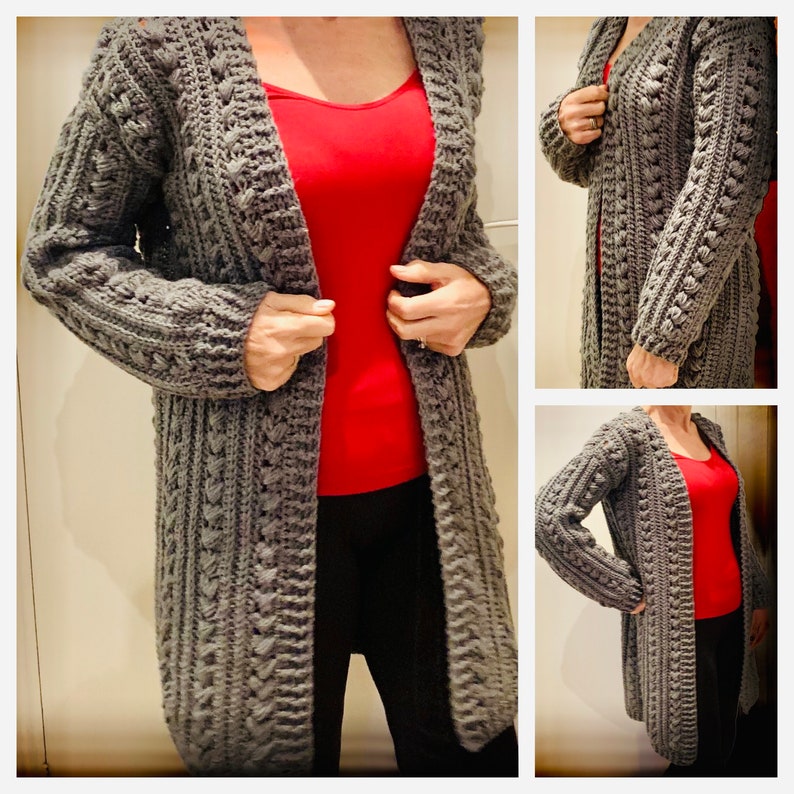 Comfy Canadian Cardi-Crochet Pattern.PDF-English USA and DUTCH image 2