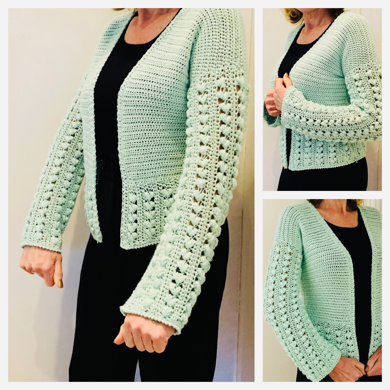 RONRON★人気★アウター HEART CROCHET PATTERN FLEECE JACKET HEART CROCHET PATTERN FLEECE JACKET IVORY - RONRON 론론