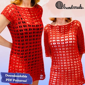 Crochet Pattern, Cabana Swimsuit Cover Up Pattern PDF, Beach Wear Pattern, Swimwear Pattern Sizes S-3XL, Crochet Beach Cover Up, Summer Top