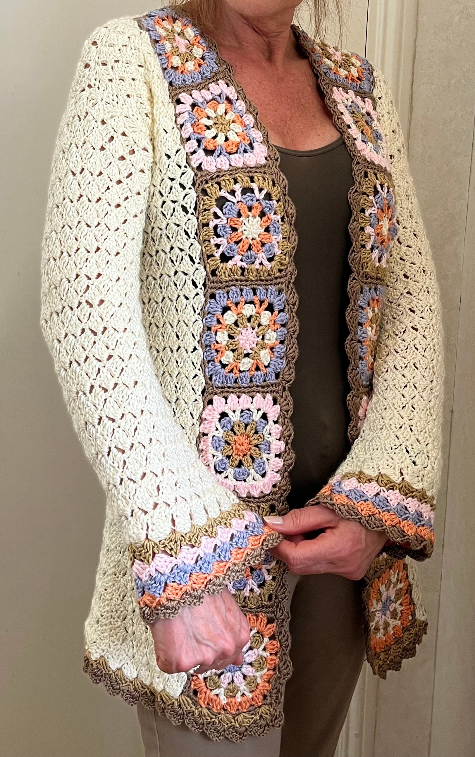 Grand Canary Cardi, Crochet Pattern, English USA & Dutch
