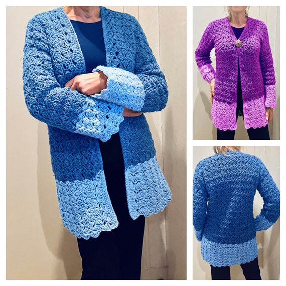 Crochet Pattern Seamless Pullover & Cardigan 2 in (Download Now