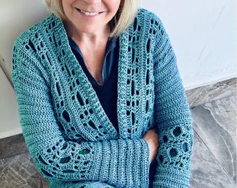 Amazing Cardigan Crochet Pattern, English USA & Dutch, Crochet For Beginners, Easy Crochet Cardigan Pattern, Women's Plus Size Cardigan