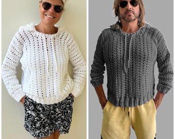 In The Mood For A Hood, Crochet Pattern Hoodie, English US Terms & Dutch, Crochet Hoodie Pattern, Hooded Sweater Pattern, Sweater With Hood