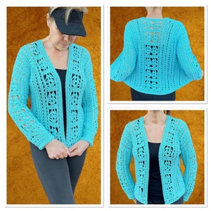 Pretty Cardi, Crochet Cardigan Pattern, English USA & Dutch, Women&#39;s Crochet Pattern, Sweater Pattern, Plus Size Cardigan, Crochet Tutorial