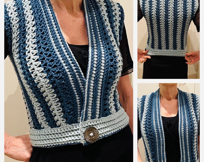 Crochet pattern- 2 Of a Kind Vest- pattern PDF-Women crochet pattern- cardigan top pattern-sizes S-3XL
