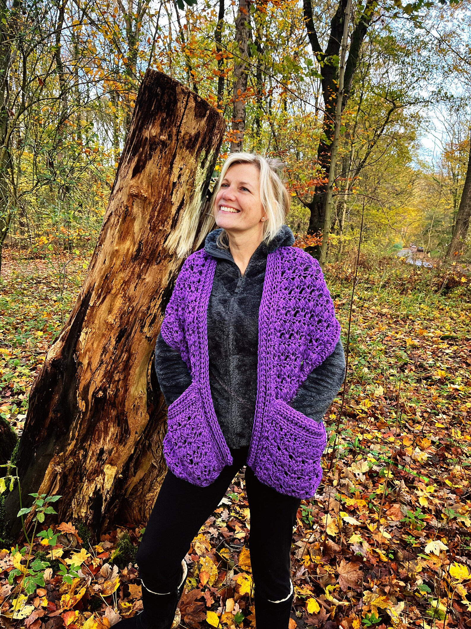 Eco Chique Pocket Shawl, Crochet Pattern English USA & Dutch, Crochet ...