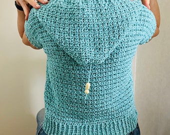 EZ Breezy Summer Hoodie, PDF Crochet Pattern English USA