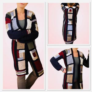 20 Cuadrados Armoniosos - Patrón de Cárdigan de Crochet - Inglés (EE. UU.) y Holandés