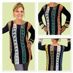 Dynamic Tunic, Crochet Pattern English USA & Dutch, Tunic Pattern Sweater, Women&#39;s Sweater Pattern PDF, Easy Crochet Sweater Tutorial
